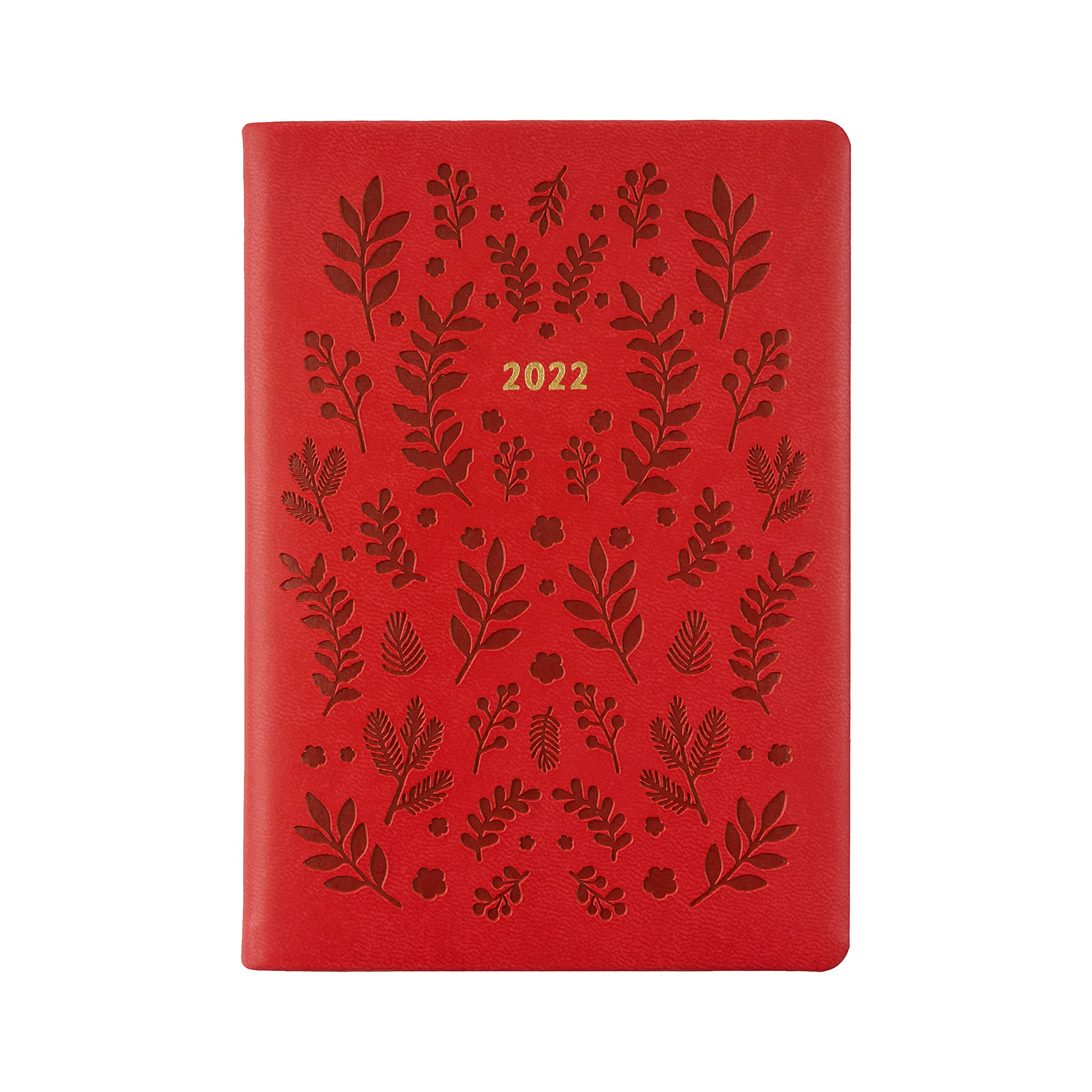 Letts of London Woodland A6 Week to View 2022 Diary - red, 22-082170