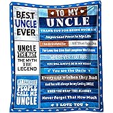 to My Uncle 50X60 Soft Throw Blanket 310 Grams Blue Throw Gifts for Uncles from Nephews Meaningful Father's Day Present for Your Uncle at Christmas