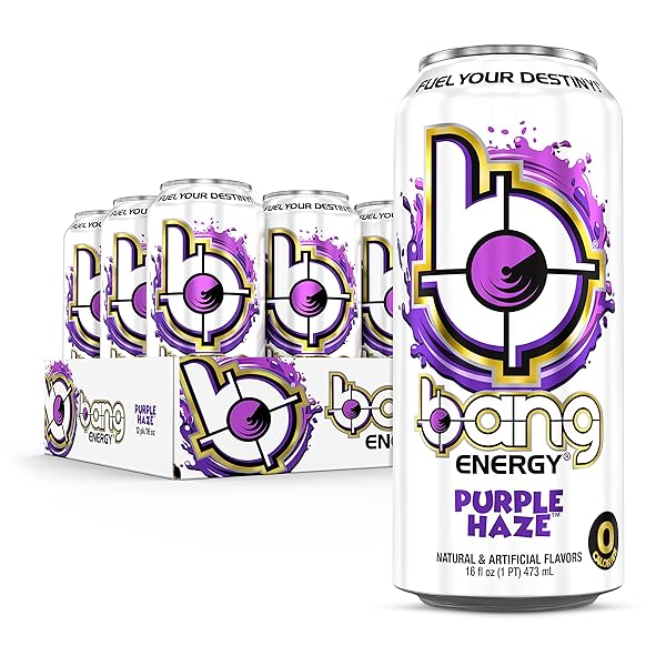BANG ENERGY PURPLE HAZE, SUGAR-FREE ENERGY DRINK, 16 OUNCE (PACK OF 12)