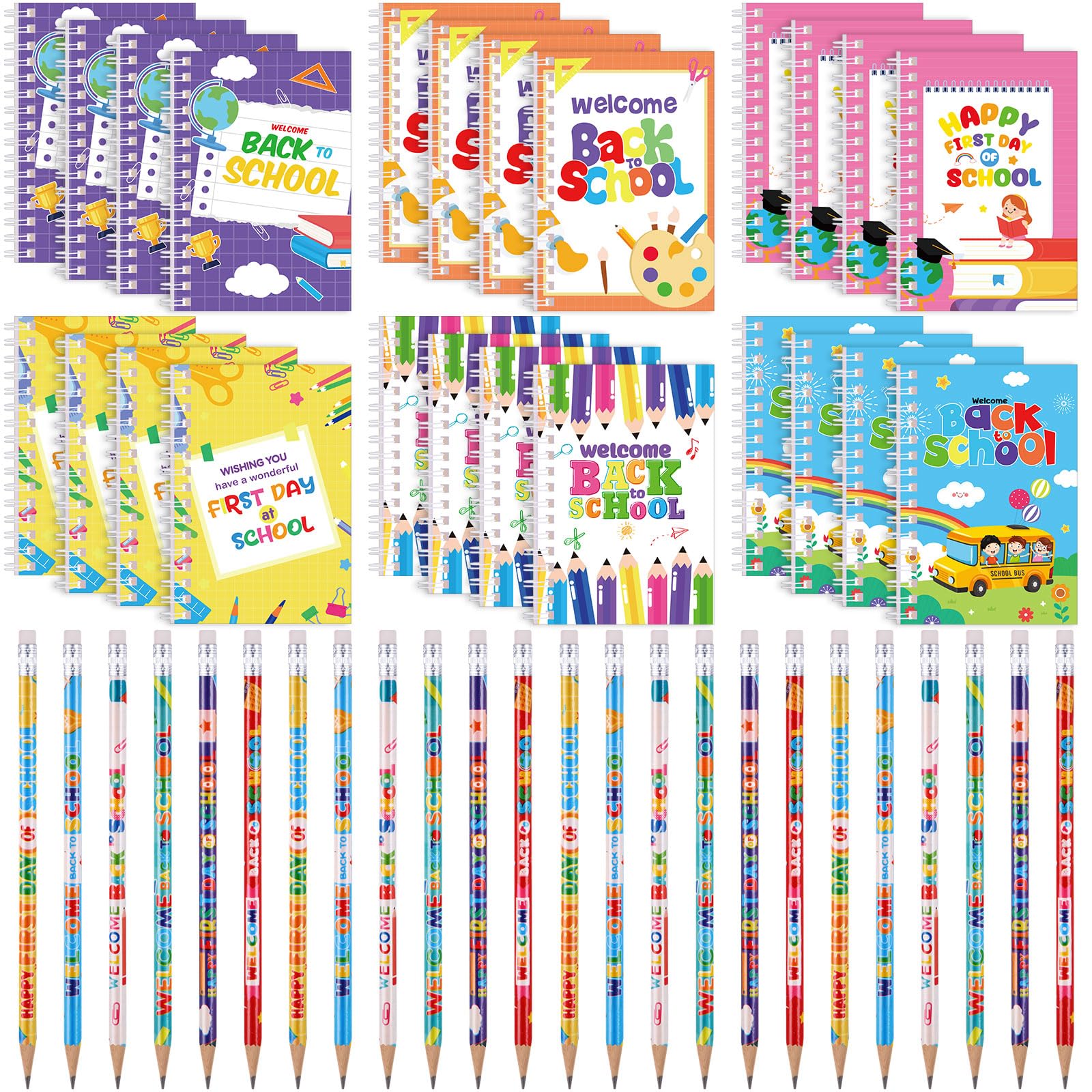 Photo 1 of Crtiin 48 Pcs Christmas Operation School Gift Set for Kids Notebooks Pencils Set Pencils with Small Spiral Notepad Party Supplies Decorations Gifts Prize Goodie Bag(Mixed Styles)