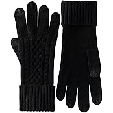 RYYOYY Luxurious Women's 100% Cashmere Gloves Touchscreen with Long Ribbed Cuffs for Winter Keep Warm