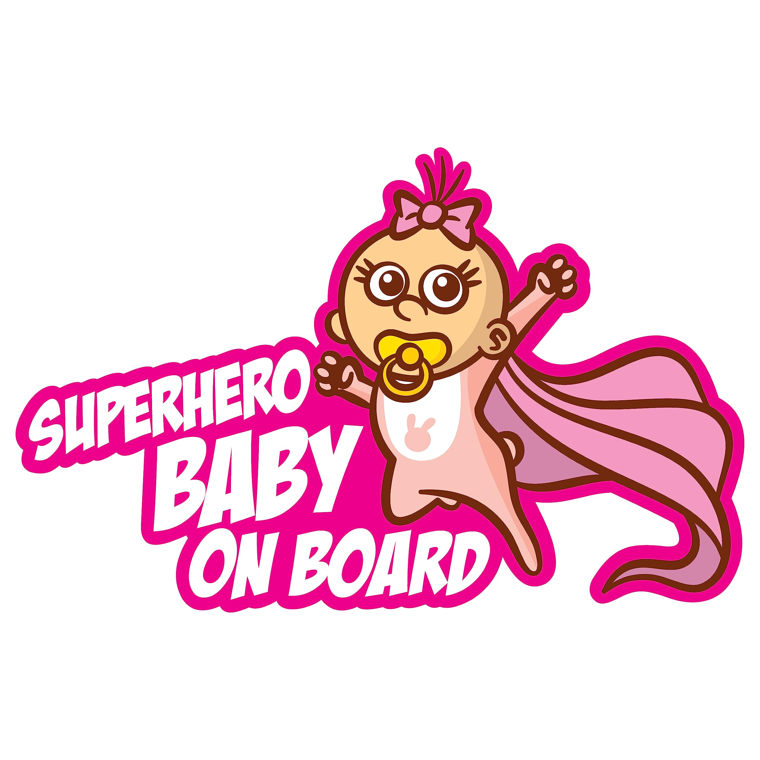 Superhero Baby on Board Girl car Sticker Bumper Sticker boy 220mm x 140mm