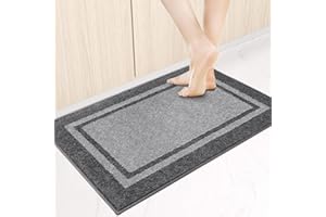 anllugs Kitchen Rugs 24" x 36", Non-Slip Machine Washable Kitchen Runner Rugs Floor Mats, Absorbent Comfort Standing Mats for Kitchen, Sink, Laundry and Hallway, Light Grey & Dark Grey