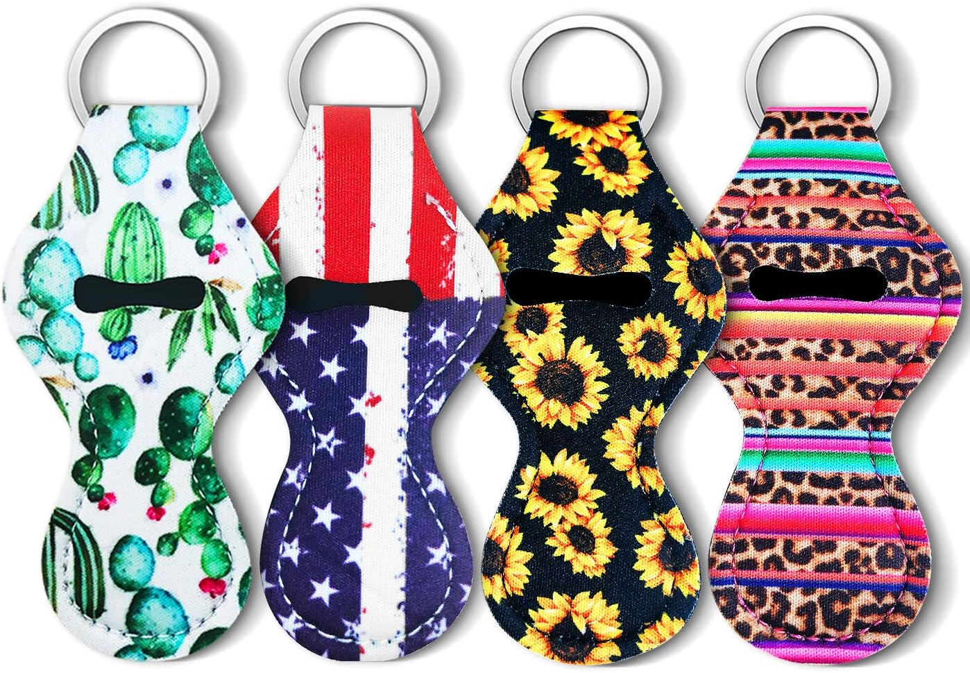 Chapstick Holder Keychain - Wristlet Keychain Cute Keychains For Women Keychain Accessories For Women Sunflower Keychain Cactus Keychain Lighter Holder Lip Balm Holder Key Chain Holder Lipstick Case