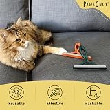 PawsOnly Pet Hair Remover Double Sided Plastic Brush Orange Green view 2
