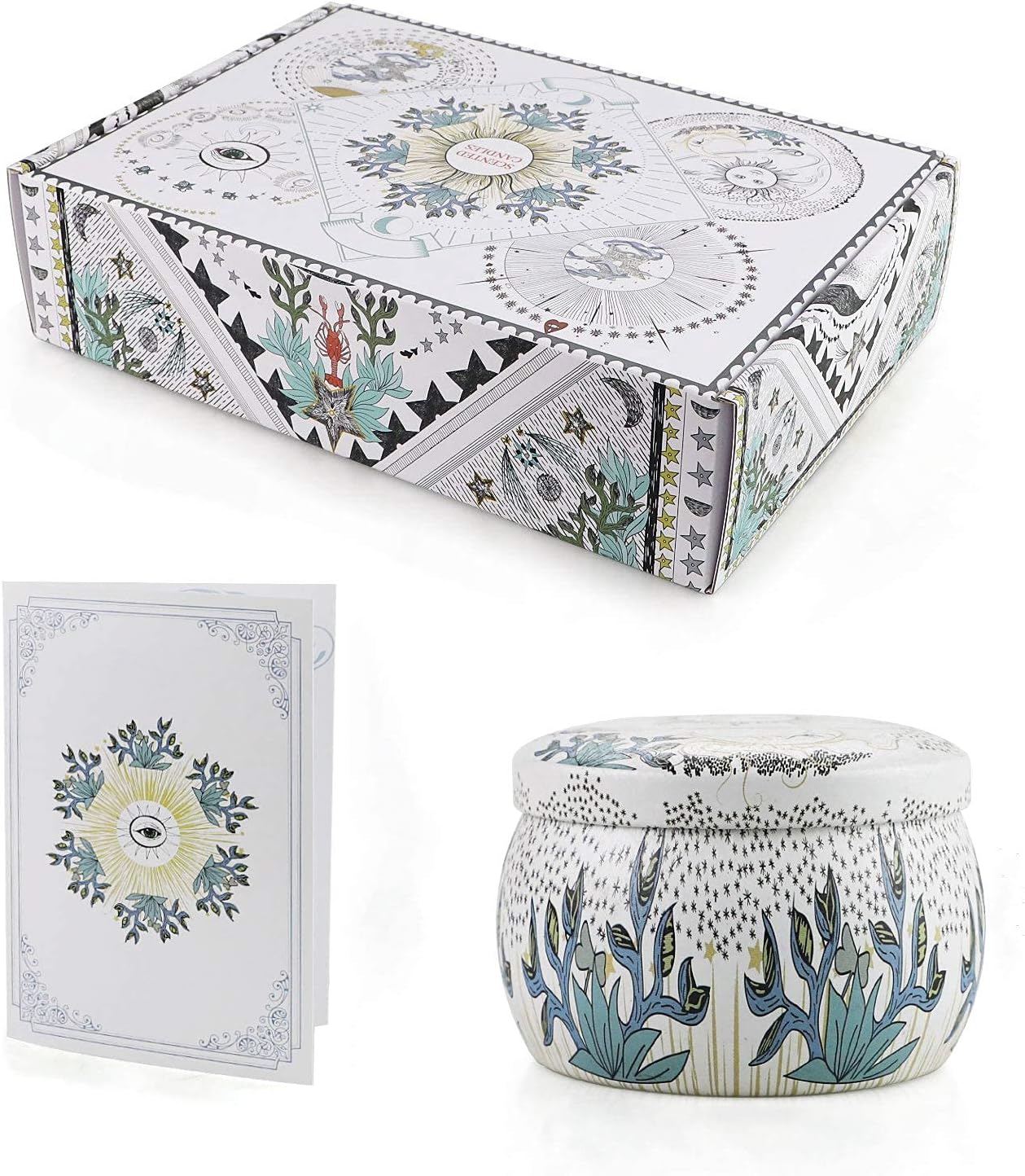 Scented Candles Gift Set for Women Aromatherapy Candle 6 Pack Portable Tin Soy Wax Long Lasting Strong Fragrance Lavender Sage for House, Home Decor, Stress Relief, Bath, Teacher Birthday Gifts: Home Improvement