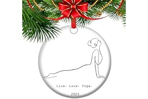 Yoga Lover Ornament 2025 – Mindful for Yogis | ‘Namaste & Breathe’ Christmas Tree Decor | Peaceful Keepsake for Meditation En