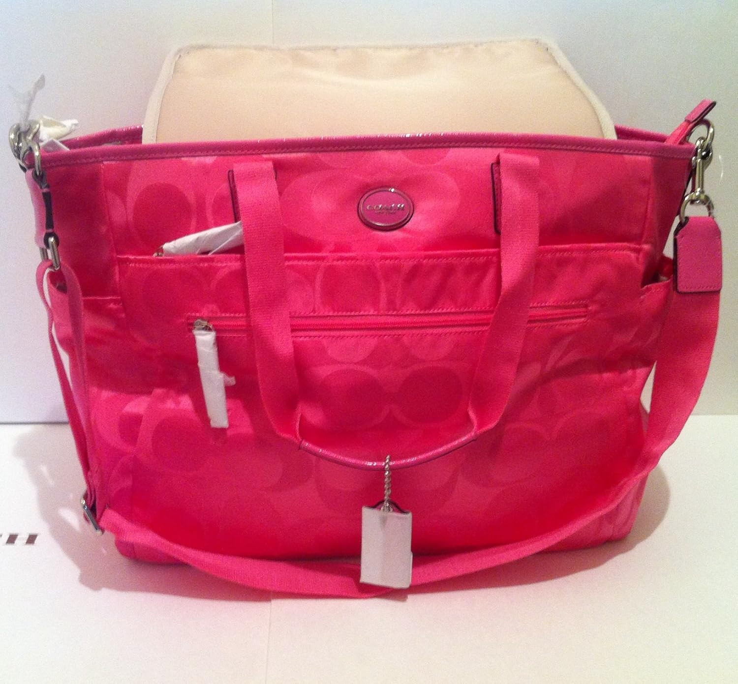 hot pink diaper bag