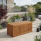 CASARIA Wooden Garden Storage Box with Lid 115cm Acacia Outdoor 205L view 4