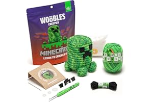 The Woobles Minecraft Crochet Kit – Beginner Crochet Kit for Adults & Kids, Easy Knitting Kit with Woobles Yarn, DIY Crafts, Crochet Animals, Minecraft Toys, Gift for Gamers & Crafters (Creeper)