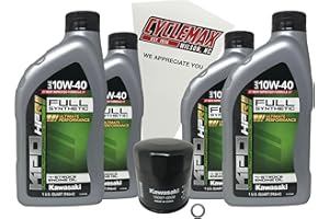 Cyclemax Full Synthetic Oil Change Kit compatible with 2000-2023 Kawasaki Ninja ZX-6R