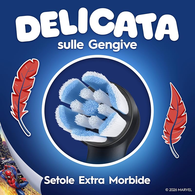 Testine di Ricambio per Spazzolino Elettrico iO Kids 6+, Nere, 8