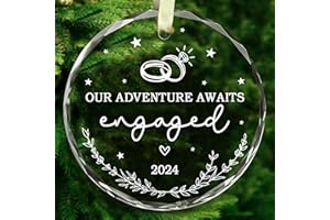 BSQUIELE Engagement Gifts for Couples Newly Engaged - Engaged Gift - Engagement Christmas Ornament 2024 - Wedding Gifts for Couples, Mr, Mrs, Him, Her - Happy Engagement Gifts for Bride, Wife