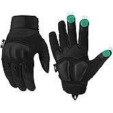 Mossy Oak Tactical Gloves for Men, Touch Screen Airsoft Gloves with Hard Knuckle for Hunting, Paintball, Hiking, Camping