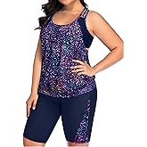 Daci Women Plus Size Tankini Swimsuit - Tummy Control 2 Piece Bathing Suit with High Waisted Capris Shorts 2025 Swimwear