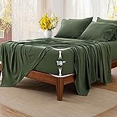 Bedsure Deep Pocket King Sheet Set - 6 Piece, Prewashed Ultra-Soft King Size Sheets Set, Fits Mattresses Up to 18 Inches Thick, Breathable & Secure Fit, Hotel Luxury Bedding, Olive Green