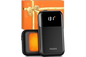 Hotdot Hand Warmers Rechargeable, Heat Levels (104–131°F), Real-Time Temp & Battery Display, Electric Hand Warmers, Fast Heat
