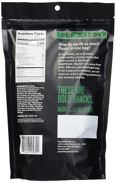 POP DADDY DILL PICKLE PRETZEL STICKS, 7.5 OZ