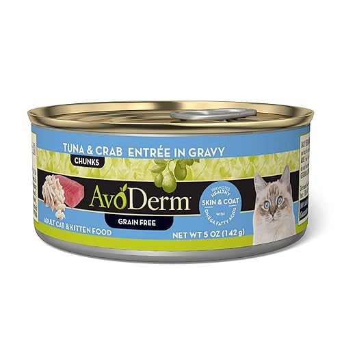 AvoDerm Natural Grain Free Wet Cat Food, Tuna Crab in Gravy,
