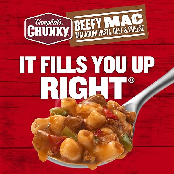 CAMPBELL’S CHUNKY BEEFY MAC SOUP, 18.8 OZ CAN