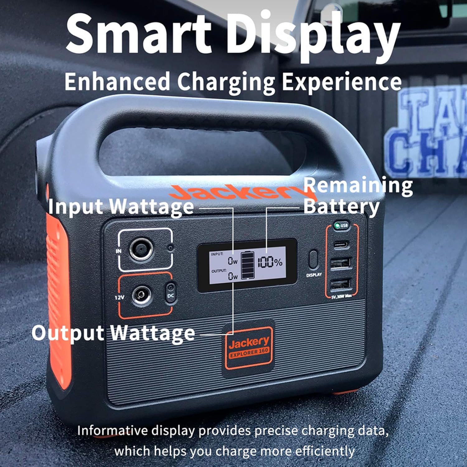 Jackery Portable Power Station Explorer 160, 167Wh Lithium Battery Solar Generator (Solar Panel Optional) Backup Power Supply with 110V/100W(Peak 150W) AC Outlet for Outdoors Camping Fishing Emergency: Electronics