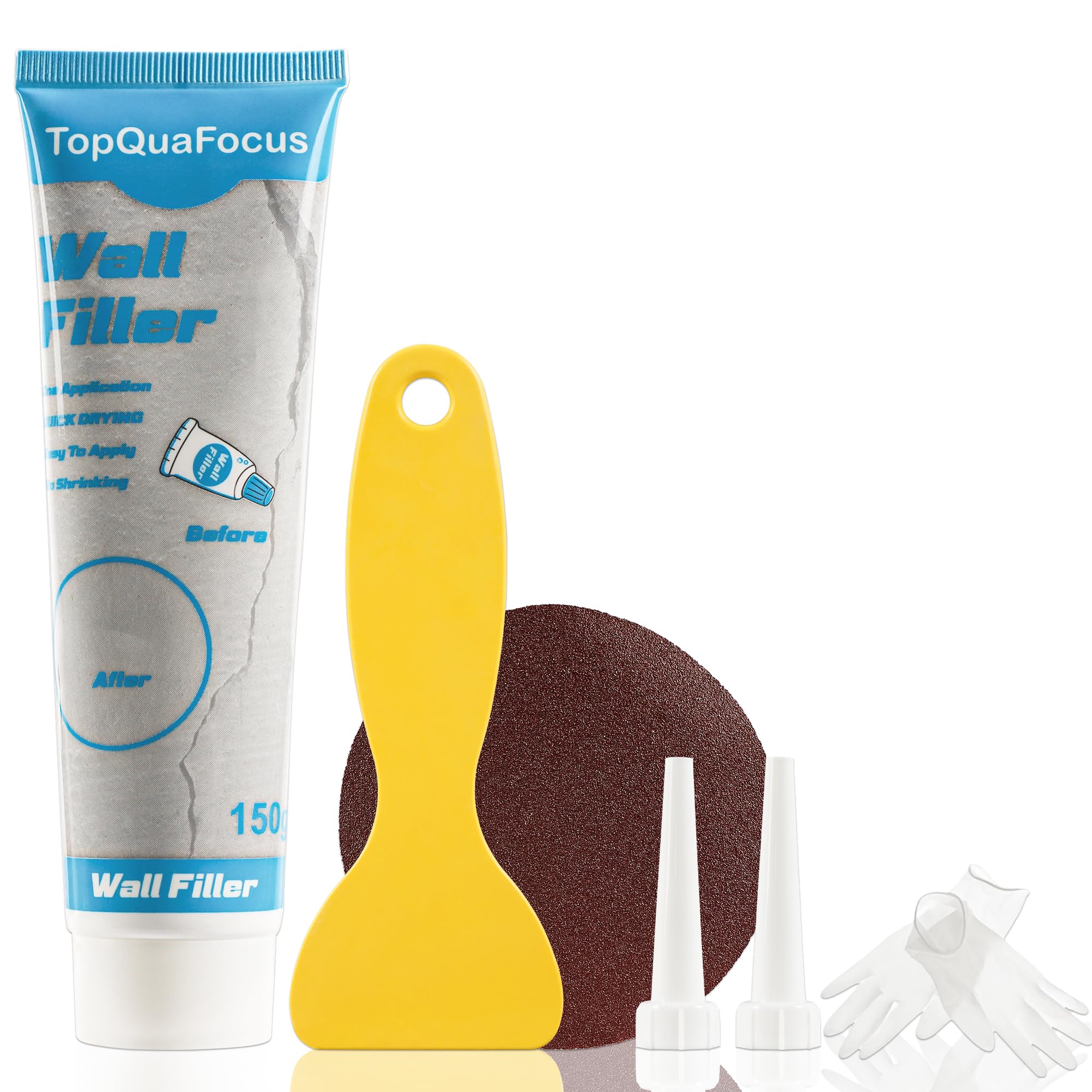 TopQuaFocus Wall Repair Kit - Premium Plaster Filler for Holes | Stick Repair Filler