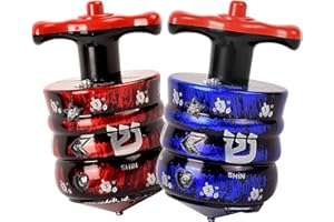 Izzy 'n' Dizzy Bouncing Light Up Dreidel - Laser Hanukkah Dreidel Game - Spinning Chanukah Toys & Games - 2 Pack - Blue & Red