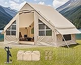 Inflatable Camping Tent with Pump, 4-6 Person