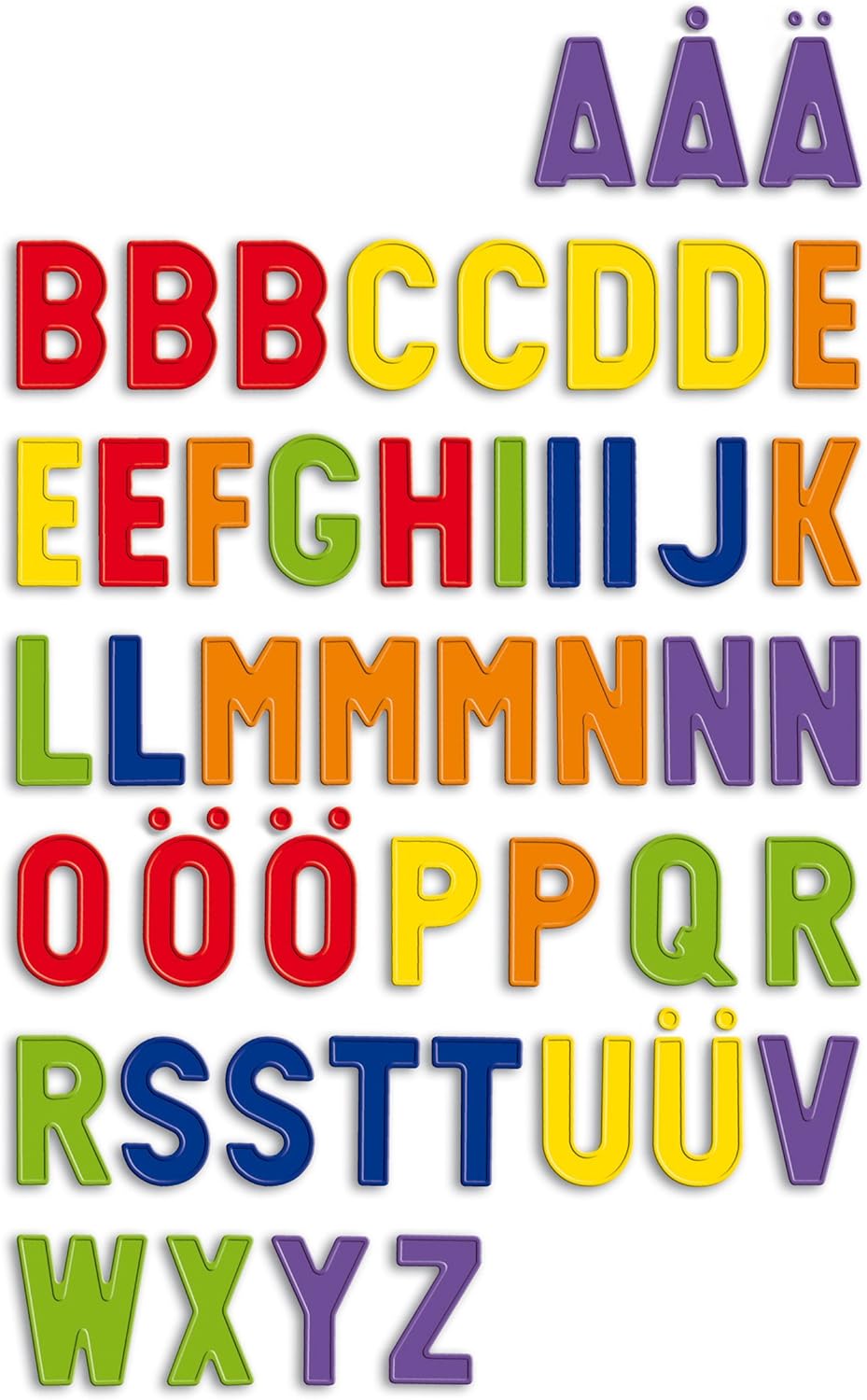 Quercetti Magnetic Uppercase Letters 48 Piece Alphabet Magnet Set In Assorted Colors Made In Italy