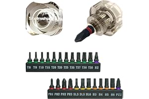 Steinwhale 25in1 Short Stubby Mini Screwdriver for Tight Space, Security Torx, Phillips, Flathead and Hex S2 Steel Bits, Cellulose Acetate Fiber Made Handle, Compact EDC