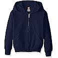 Hanes Boys' EcoSmart Full Zip Hooded Jacket, Navy, X-Large