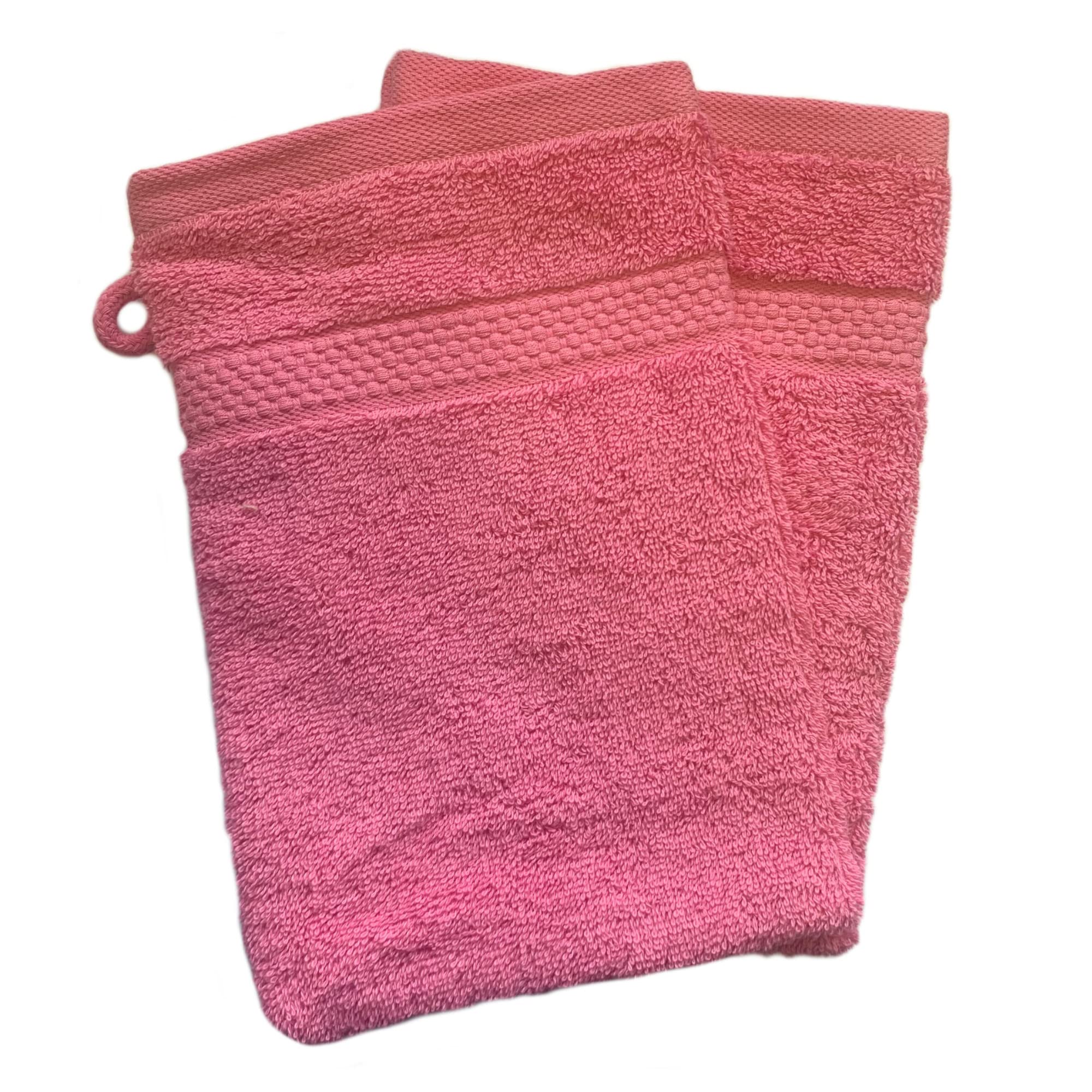 Sue Rossi Face Cloth Wash Mitt Set, 100% Organic Turkish Combed Cotton, 600GSM Thick With Hanging Loop, Size 16cm x 21cm, Flannel Glove Pack Soft & Absorbent (Pink, 2) — image 1