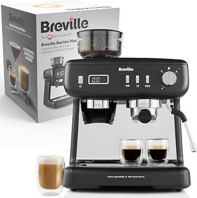 Barista Max+ cafetera espresso | Molido y dosificación inteligentes | Temporizador de extracción de precisión | Espumador de leche integrado | Bomba italiana de 15 bares | Negro [VCF152X]