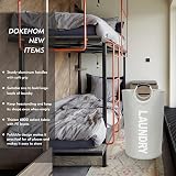 DOKEHOM 90L Large Laundry Basket Collapsible Freestanding Hamper Grey 38x38x79cm view 2