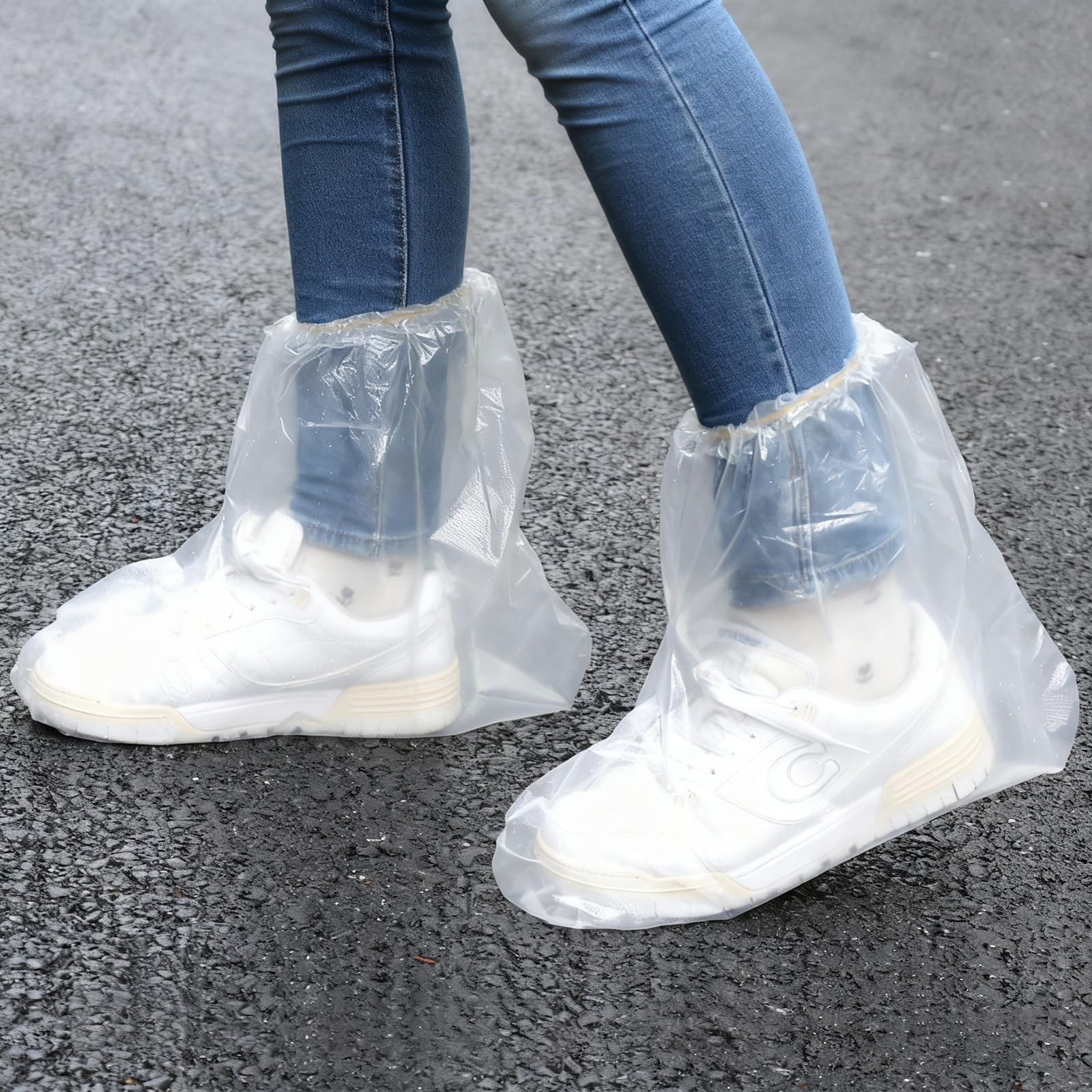 Photo 1 of 10 Pairs Waterproof Shoe Covers for Rain - Disposable Plastic Rain Shoe Covers - Water Proof Boot Protector for Men Women, Indoor Outdoor Rain Cover for Shoes (Clear, Small)
