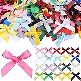 Ysleen 300 Pcs Mini Ribbon Bows for Craft, Small Multicolor DIY Craft Tiny Satin Bows for Presents Gift Wrapping Hair Clip Flower Bouquet Wedding Birthday Sewing Scrapbooking(Bright Colors)