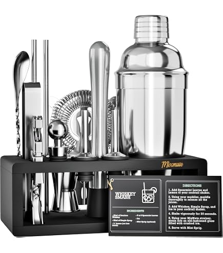 Libbey Carats 4-Piece Cocktail Mixing Set - 25.5 Oz Mixing Glass, Jigger, Strainer & Spoon For Home Bartending