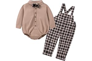 Booulfi Baby Boys Clothes Newborn Christmas Outfit Baby Boy Gentleman Formal Birthday Fall Outfits Baby Suits for Boy