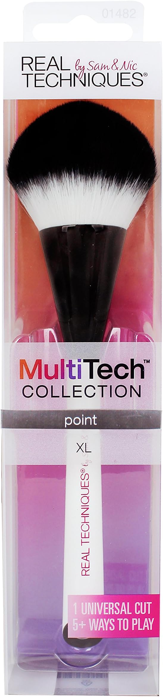 Real Techniques-MultiTech Point Extra Large-Makeup Brush-For Blush, Detail, BB/CC Cream, Liquid, Cream, Loose or Pressed Powder Makeup
