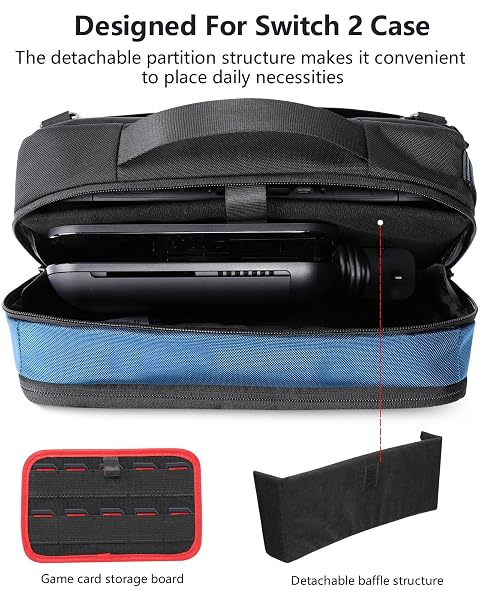 KAILAIEN SLING CROSSBODY BAG FOR NINTENDO SWITCH 2 / SWITCH OLED, STEAM DECK, PLAYSTATION PORTAL, ASUS ROG ALLY, WITH 3 POCKETS, TRAVEL BAG FOR GAME CONSOLES AND ACCESSORIES