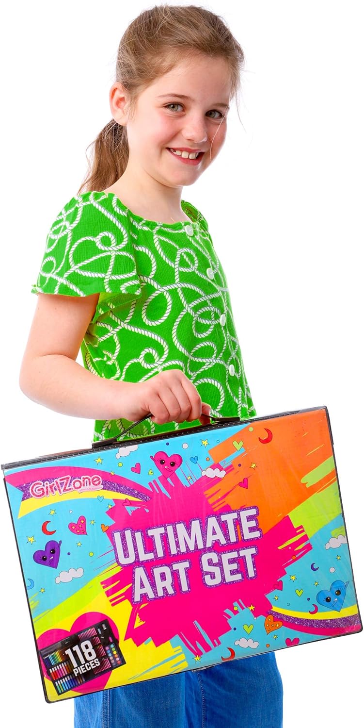 GirlZone Art Set for Girls, 118 Pieces Arts and Crafts Kit for Kids, Great Gift for Girls: Toys & Games