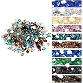 Onlyfire 10 pounds Fire Glass for Propane Fire Pit and Gas Fireplace, 1/4 Inch Blended Reflective Firepit Glass Rocks for Fire Pit Table and Fire Bowl, Aqua Blue+Platinum+Copper