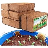 8 Pcs Coco Coir Bricks - Organic Compressed Coconut Fiber with High Expansion, Low EC & PH Balanced Growing Medium, Potting S