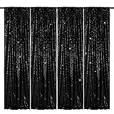 PartyDelight Black Sequin Backdrop Curtains