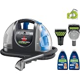 BISSELL Little Green Pet Deluxe Portable Carpet Cleaner, 3353 | Car &amp; auto detailing capability; Gray/Blue colorway; tackles pet messes on upholstery &amp; vehicles