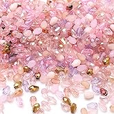 200PCS 4 * 6MM Teardrop Crystal Glass Beads for Jewelry Making, Pink Series Faceted Vertical Hole Teardrop Glass Spacer Beads Bulk for Bracelet Necklace Earring Wind Chime DIY Crafts Projects