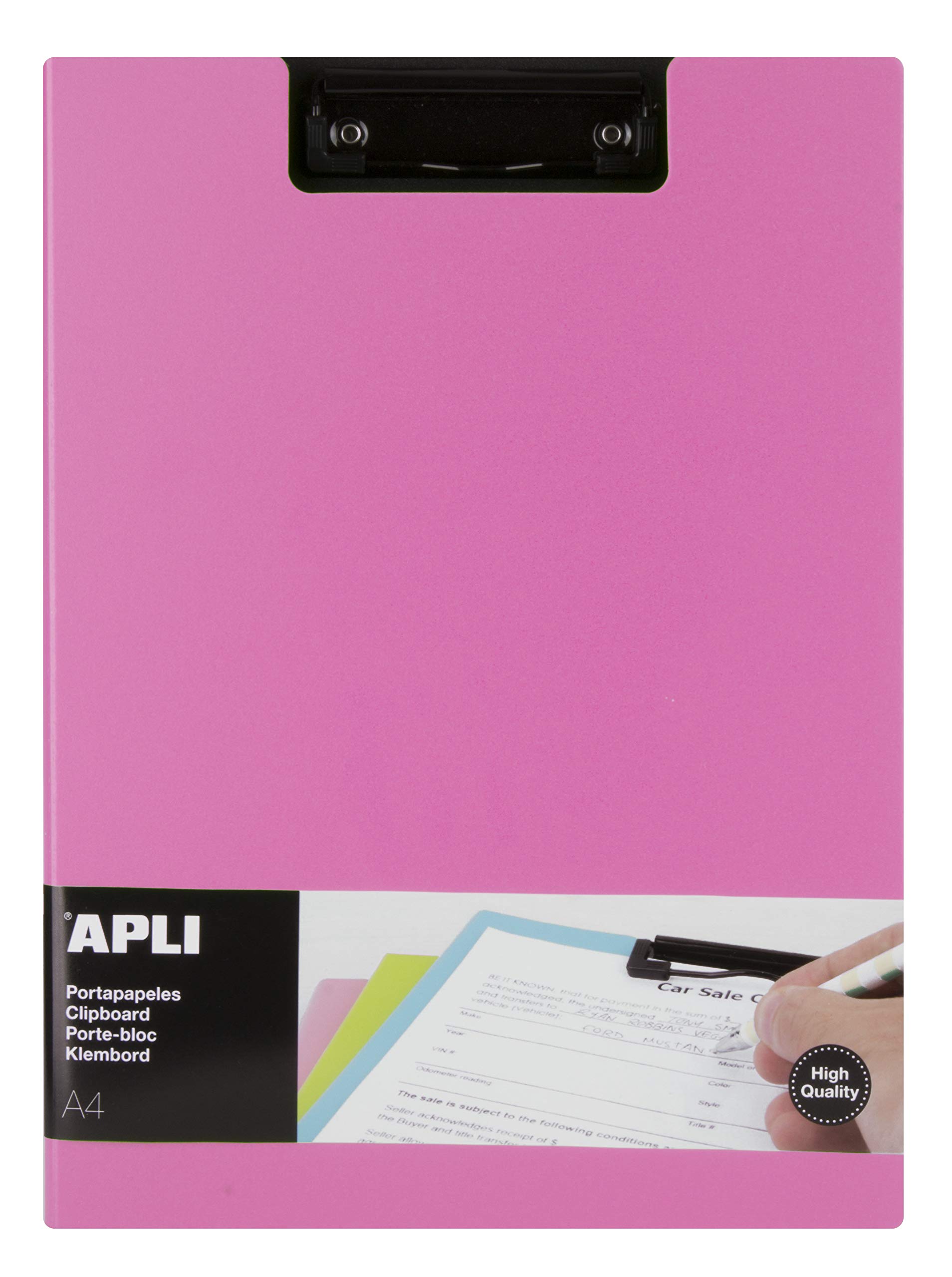 APLI 17208 Clipboard with Premium Pink Flap A4