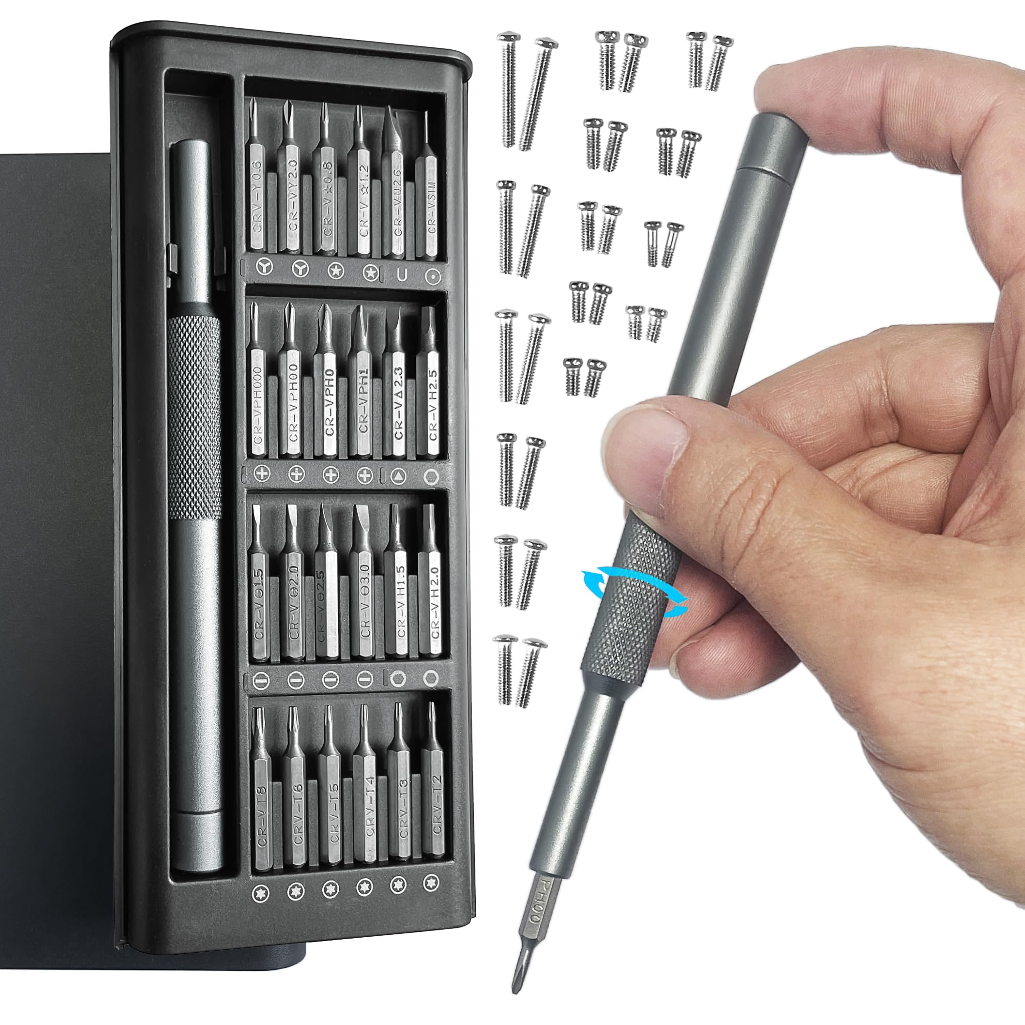 Photo 1 of PTSLKHN Eye Glass Repairing Kit, 25-in-1 Small Precision Screwdriver Set, Magnetic Mini Small Screwdriver for Eyeglasses, Phone, Computer, Watch, Laptop, Macbook, Ring Doorbell, Electronic