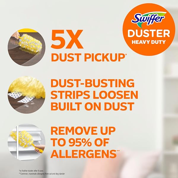 SWIFFER DUSTERS HEAVY DUTY MULTI-SURFACE DUSTER REFILLS FOR CLEANING, UNSCENTED, 11 COUNT