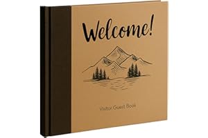 Paper 'n Such Cabin Guest Book for Vacation Homes and Short Term Rentals -Kraft Hardcover - Airbnb Essentials for Hosts- Visitor Sign in Journal Guesthouse Welcome Log